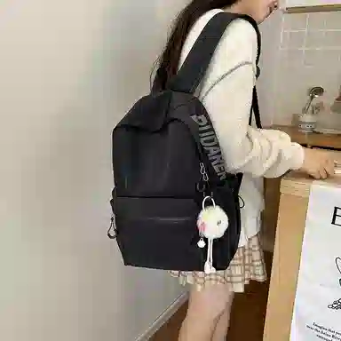 醇龙 纯色简约大学生时尚旅行高中学生 尼龙 双肩包 男女同款情侣款 多色