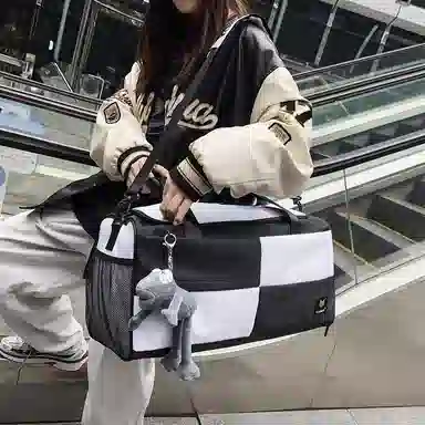 醇龙 大容量短途旅行干湿分离多用 牛津布 单肩包 男女同款情侣款 黑/青绿/蓝/灰/粉/紫/黄/红/白