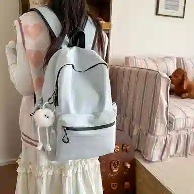 醇龙 纯色简约大学生时尚旅行高中学生 尼龙 双肩包 男女同款情侣款 多色