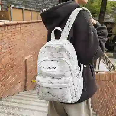 醇龙 日系校园简约百搭高中学生初中生上课大书包 尼龙 双肩包 大号 男女同款情侣款 多色