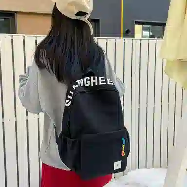 醇龙 学生复古韩版撞色大容量 牛津布 双肩包 常规 男女同款情侣款 藏蓝黄/灰/黑/玫粉蓝/浅粉