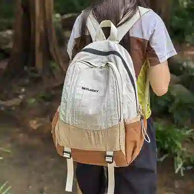 茵初 休闲补习大学轻便小学背包初高中旅行时尚徒步 尼龙 双肩包 男女同款情侣款 多色