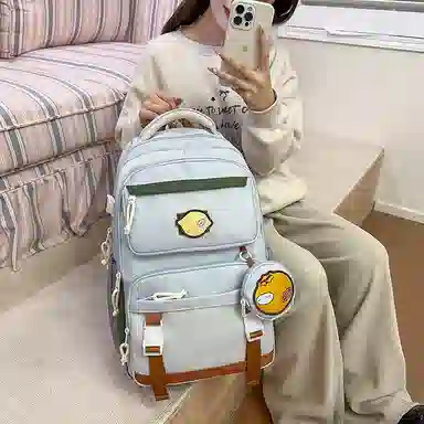 醇龙 高颜值减负时尚撞色 尼龙 双肩包 女款 多色