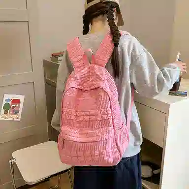 醇龙 大学生初高中百搭旅行轻便通勤包 泡泡料 双肩包 女款 多色