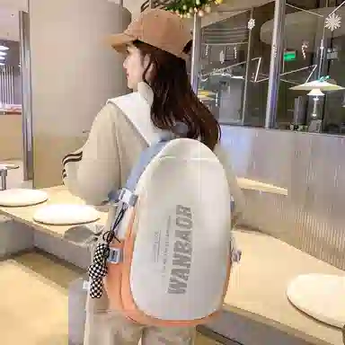 醇龙 大容量休闲美式复古字母简约大学生 尼龙 双肩包 常规 男女同款情侣款 多色