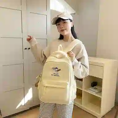 醇龙 可爱书包大容量学院风休闲旅行背包 尼龙 双肩包 常规 女款 多色