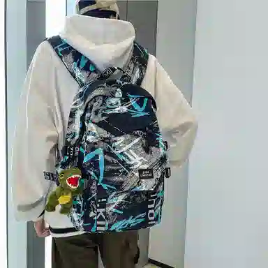 醇龙 涂鸦学生时尚潮流 尼龙 双肩包 常规 男女同款情侣款 多色