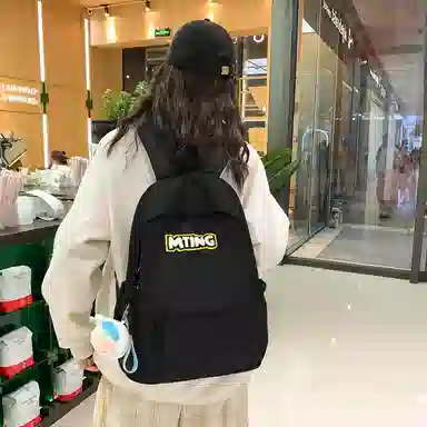 醇龙 高颜值书包小众大容量大学生初中高中韩系可爱简约背包 尼龙 双肩包 女款 多色