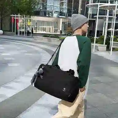 醇龙 大容量短途旅行干湿分离多用 牛津布 单肩包 男女同款情侣款 黑/青绿/蓝/灰/粉/紫/黄/红/白