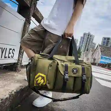 醇龙 休闲简约多功能干湿分离旅游时尚百搭 牛津复合布 旅行包 常规 男女同款情侣款 黑/卡其/红/粉/紫/黄/青绿/牛仔蓝/军绿