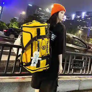 醇龙 多功能大容量轻便 尼龙 旅行包 男女同款情侣款 黄/卡其/粉/黑/白/青绿/蓝