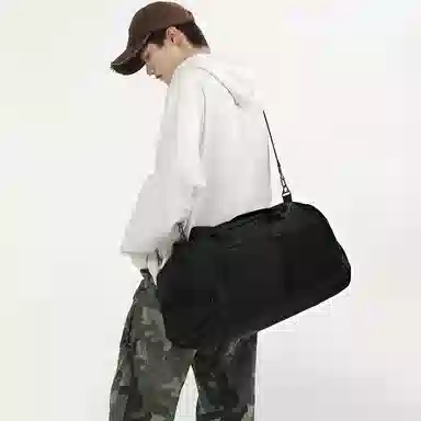 醇龙 简约纯色多功能 牛津布/网 旅行包 男女同款情侣款 黑