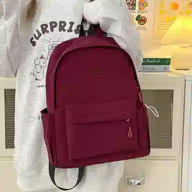 醇龙 轻便简约纯色背包休闲百搭大学生 尼龙 双肩包 男女同款情侣款 多色