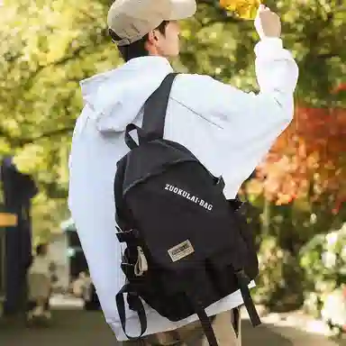 醇龙 大容量 复古 原宿风 休闲大学生 双肩包 男女同款情侣款 尼龙 多色