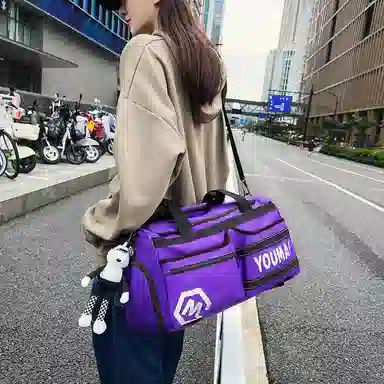 醇龙 中性风休闲简约旅游时尚百搭多功能 尼龙布 旅行包 男女同款情侣款 黑/黄/紫/红/灰/青绿/粉