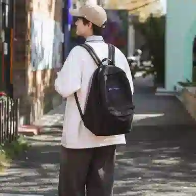 醇龙  男女通用多色尼龙书包学生简约百搭双肩包包潮学院风旅行背包