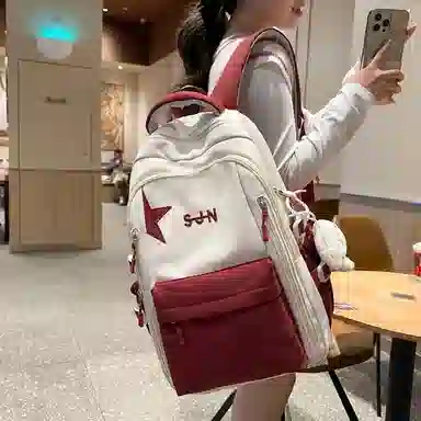 醇龙 日系大容量书包森系高中大学生初中生校园百搭小清新 尼龙 双肩包 男女同款情侣款 多色