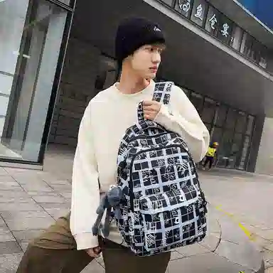 醇龙 涂鸦大容量初高中生简约舒适 双肩包 男女通用 多色 尼龙