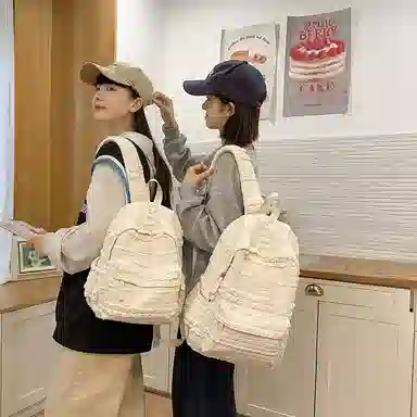 醇龙 大学生初高中百搭旅行轻便通勤包 泡泡料 双肩包 女款 多色