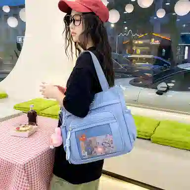 醇龙 百搭简约休闲 尼龙 单肩包 常规 男女同款情侣款 蓝/黑/粉/白