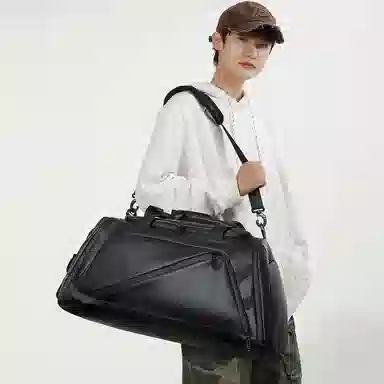 醇龙 休闲防水多功能干湿分离 尼龙布 旅行包 常规 男女同款情侣款 黑