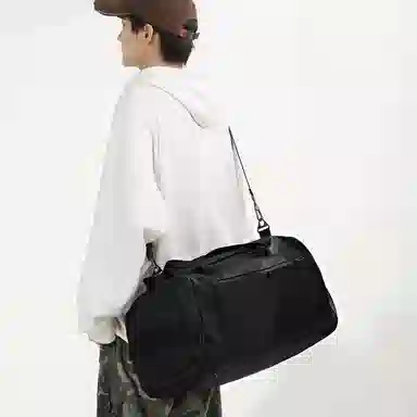 醇龙 简约纯色多功能 牛津布/网 旅行包 男女同款情侣款 黑