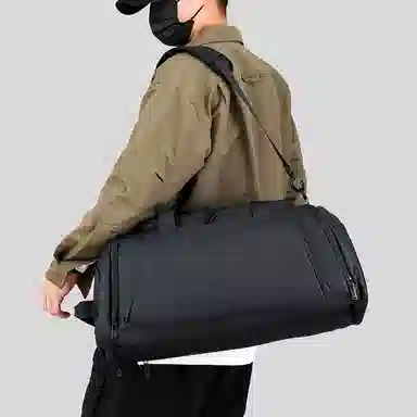 醇龙 大容量防水干湿训练分离收纳 尼龙 旅行包 男女同款情侣款 黑色