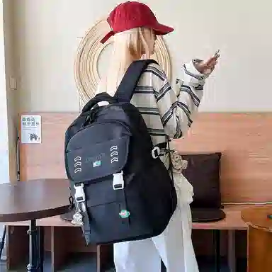 醇龙 多巴胺多功能大容量 尼龙 双肩包 男女同款情侣款 米白色/灰色/黑色/紫色/黄色/蓝色