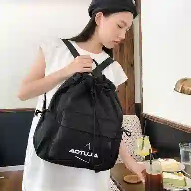 醇龙 抽绳运动大容量背包旅行简易健身轻便篮球口袋 尼龙 单肩包双肩包 男女同款情侣款 多色