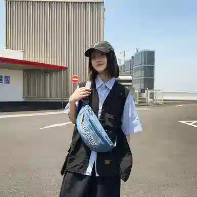 醇龙 背包骑行运动斜挎包休闲腰包 牛仔布 胸包 男女同款情侣款