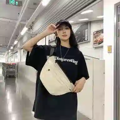 醇龙 尼龙布 男女通用 拉链开合百搭通勤 多色 胸包