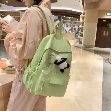 醇龙 尼龙男女通用多色日系极简风纯色简约百搭大容量双肩包