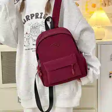 醇龙 轻便简约纯色背包休闲百搭大学生 尼龙 双肩包 男女同款情侣款 多色