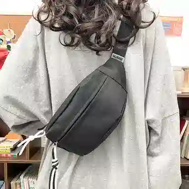 醇龙 运动潮流纯色 尼龙 单肩包腰包小挎包斜挎包胸包 男女同款情侣款 黄/绿/白/黑/粉