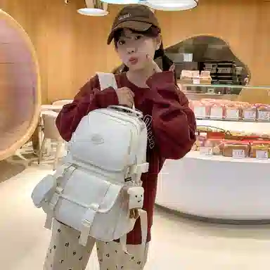 醇龙  尼龙男女通用多色风简约纯色双肩包大容量背包