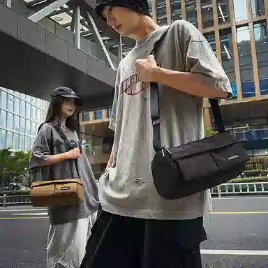 醇龙 纯色高级潮流百搭 尼龙 单肩包 常规 男女同款情侣款 多色