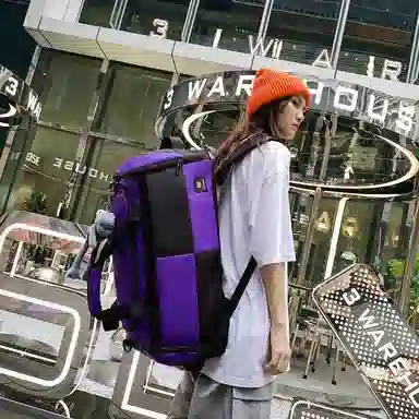 醇龙 简约多功能干湿分离百搭休闲撞色设计短途旅游时尚百搭 牛津布 旅行包 男女同款情侣款 蓝/灰/粉/青绿/黑/红/黄/紫