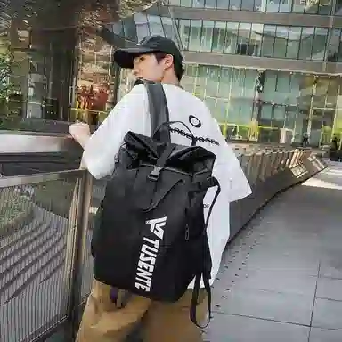 醇龙 休闲百搭潮牌运动 牛津布 双肩包 男女同款情侣款 深灰/浅灰/黑/红