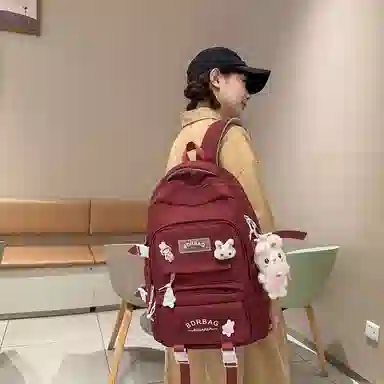 醇龙 书包女生小学生初中生高中生背包大学生补课包轻便双肩包 尼龙 组合装 男女同款情侣款 多色