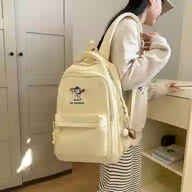 醇龙 可爱书包大容量学院风休闲旅行背包 尼龙 双肩包 常规 女款 多色