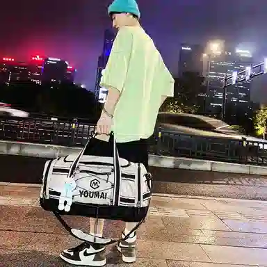 醇龙 多功能大容量轻便 尼龙 旅行包 男女同款情侣款 黄/卡其/粉/黑/白/青绿/蓝