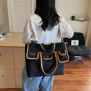 醇龙 时尚百搭方形帆撞色设计 尼龙 托特包单肩手提包 常规 男女同款情侣款 多色