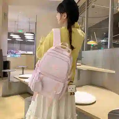 醇龙  尼龙男女通用多色风简约纯色双肩包大容量背包