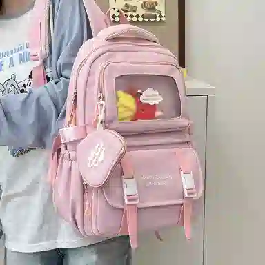 醇龙 尼龙男女通用多色书包小众设计尼龙高颜值日系学生书包大容量纯色旅行双肩包