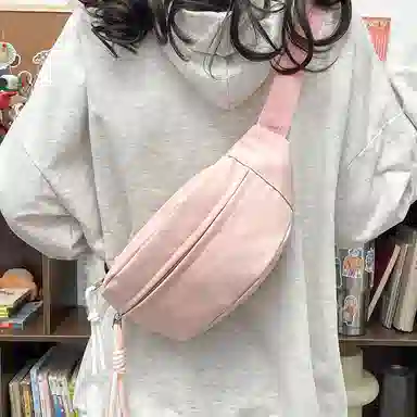 醇龙 运动潮流纯色 尼龙 单肩包腰包小挎包斜挎包胸包 男女同款情侣款 黄/绿/白/黑/粉