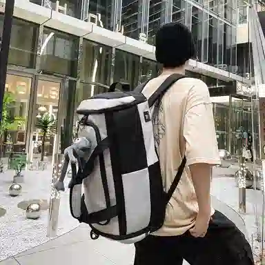 醇龙 简约多功能干湿分离百搭休闲撞色设计短途旅游时尚百搭 牛津布 旅行包 男女同款情侣款 蓝/灰/粉/青绿/黑/红/黄/紫