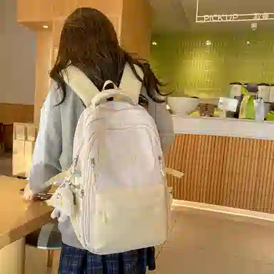 醇龙 日系大容量书包森系高中大学生初中生校园百搭小清新 尼龙 双肩包 男女同款情侣款 多色