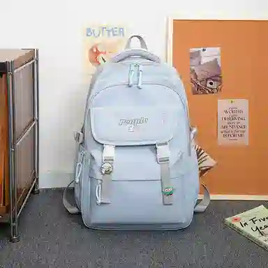 醇龙 多巴胺多功能大容量 尼龙 双肩包 男女同款情侣款 米白色/灰色/黑色/紫色/黄色/蓝色