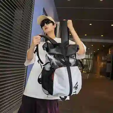 醇龙 休闲百搭潮牌运动 牛津布 双肩包 男女同款情侣款 深灰/浅灰/黑/红