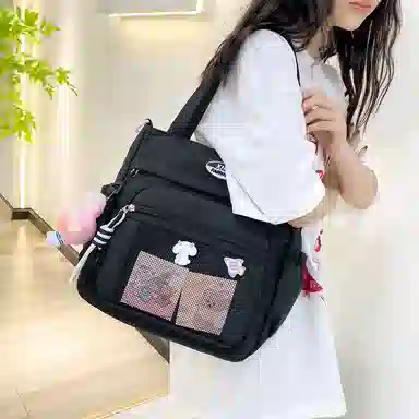 醇龙 百搭简约休闲 尼龙 单肩包 常规 男女同款情侣款 蓝/黑/粉/白